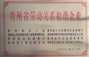 喜訊！川恒股份榮獲 “2021年度貴州省勞動關(guān)系和諧企業(yè)” 稱號